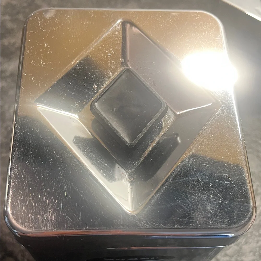 Chrome Sugar and Coffee Canister Set. Diamond shape knobs.